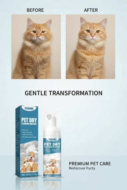 Waterless Cat Dog Shampoo No Rinse Dogs Cats Cleaning Mousse Pet Grooming Supplies for Safe Bathless Cleaning Odor Eliminator