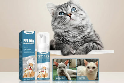 Waterless Cat Dog Shampoo No Rinse Dogs Cats Cleaning Mousse Pet Grooming Supplies for Safe Bathless Cleaning Odor Eliminator