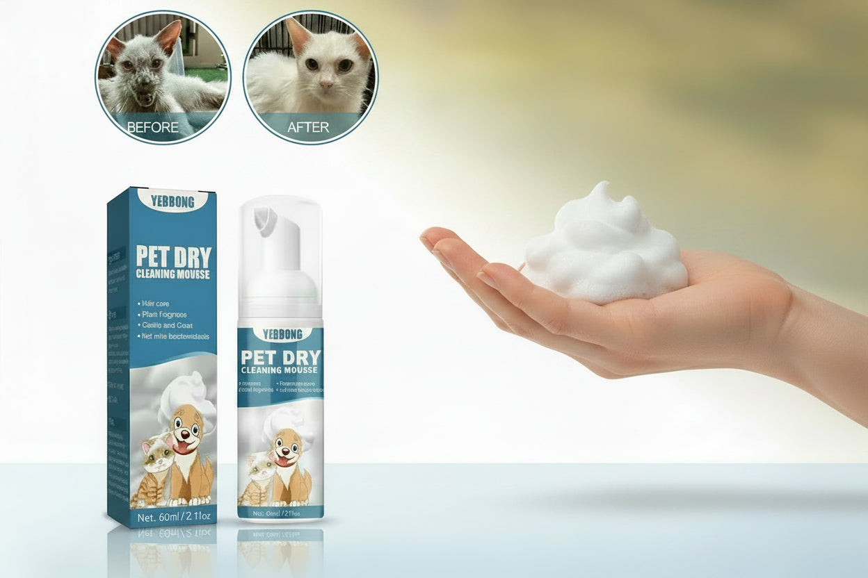 Waterless Cat Dog Shampoo No Rinse Dogs Cats Cleaning Mousse Pet Grooming Supplies for Safe Bathless Cleaning Odor Eliminator
